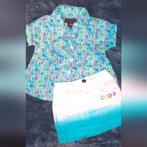Baby Girls Coogi Blue Ombre Outfit Size 12M